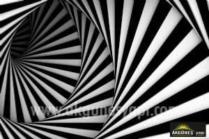 Siyah-Beyaz-Geometrik-Sarmal-Helezon-3D-Üç-Boyutlu-Duvar Kağıdı