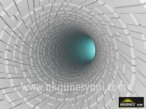 Gri-Soyut-Tünel-3D-Üç-Boyutlu-Duvar Kağıdı