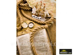 Maket-Gemi-Urgan-Roman-Kitabı-Harita-3D-Üç-Boyutlu-Duvar Kağıdı