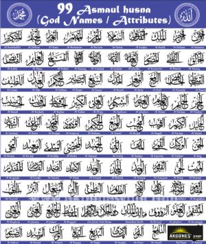 Allah'ın-99-İsmi-Esmaül-Hüsna-3D-Üç-Boyutlu-Duvar Kağıdı