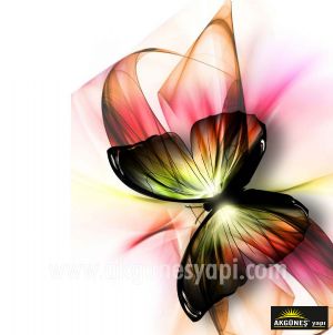 Renkli-Kelebek-Desen-3D-Üç-Boyutlu-Duvar Kağıdı