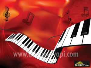 Piyano-Klavyesi-Nota-3D-Üç-Boyutlu-Duvar Kağıdı
