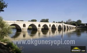 Edirne-Meriç Nehir-Uzun Köprü-3D-Üç-Boyutlu-Duvar Kağıdı