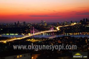 İstanbul-Boğaziçi Köprüsü-Gün Batımı-3D-Üç-Boyutlu-Duvar Kağıdı